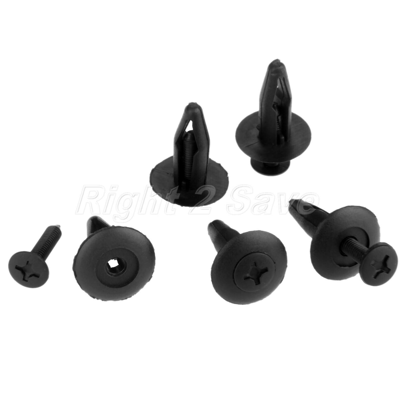 50 X Plastic Car Autto Black Fasteners Rivets trim panels for fender bumper door