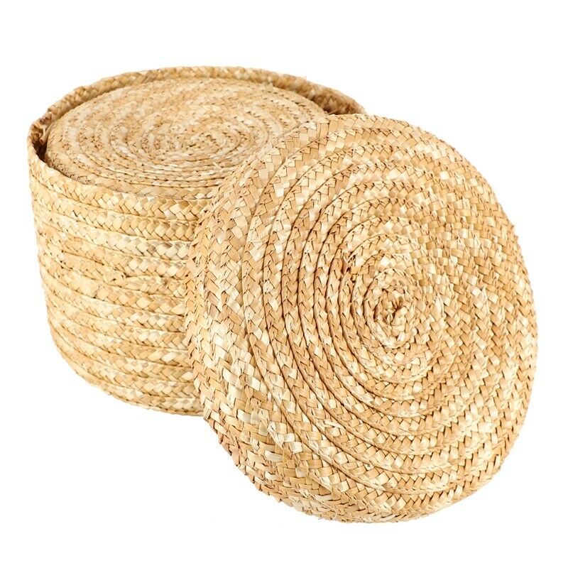 3 Pcs/Set Handmade St Woven Storage Basket With Lid Snack Organizer Storage BoH9