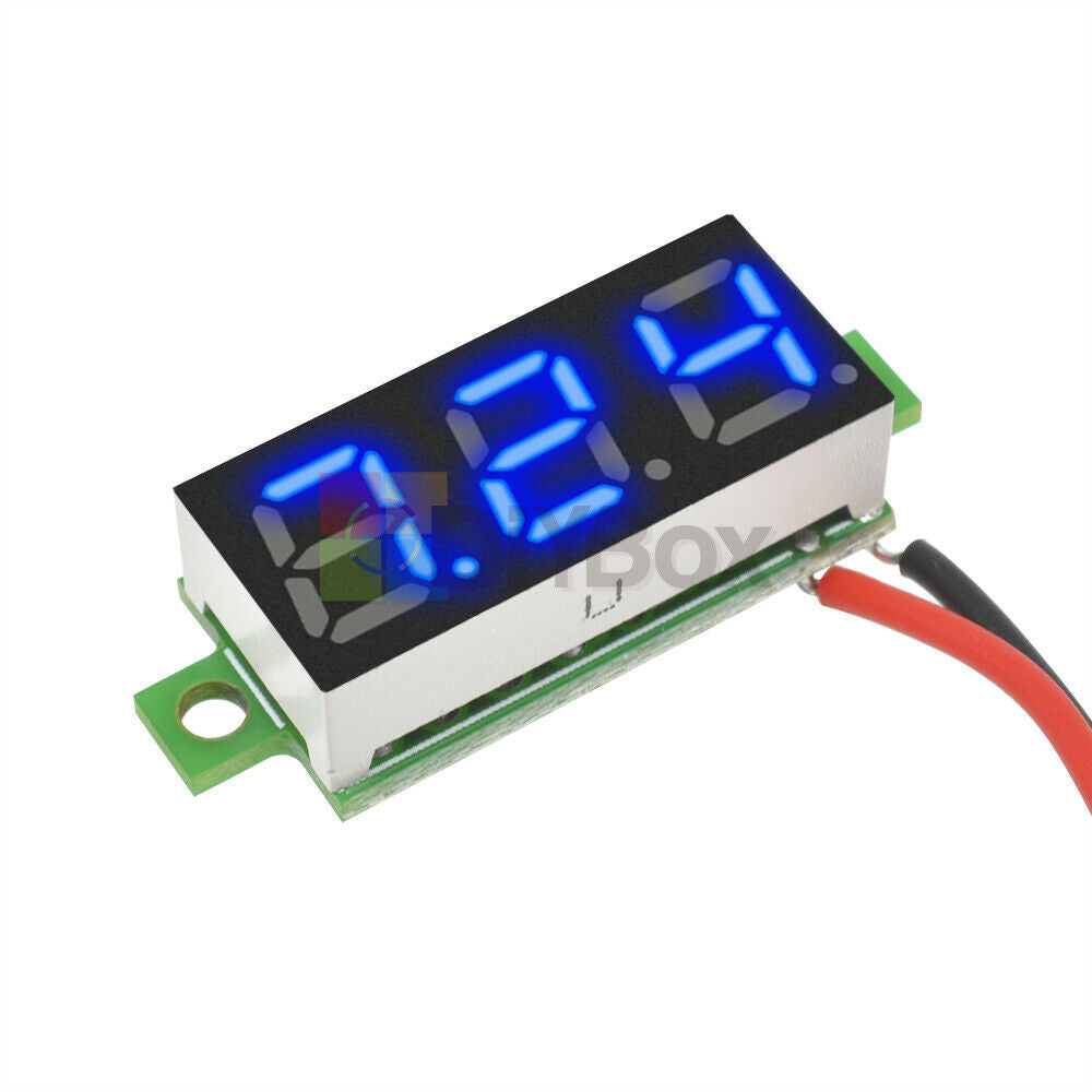 0.28" 2 Wire Mini Blue DC3-30V LED Panel Voltage Meter Display Digital Voltmeter