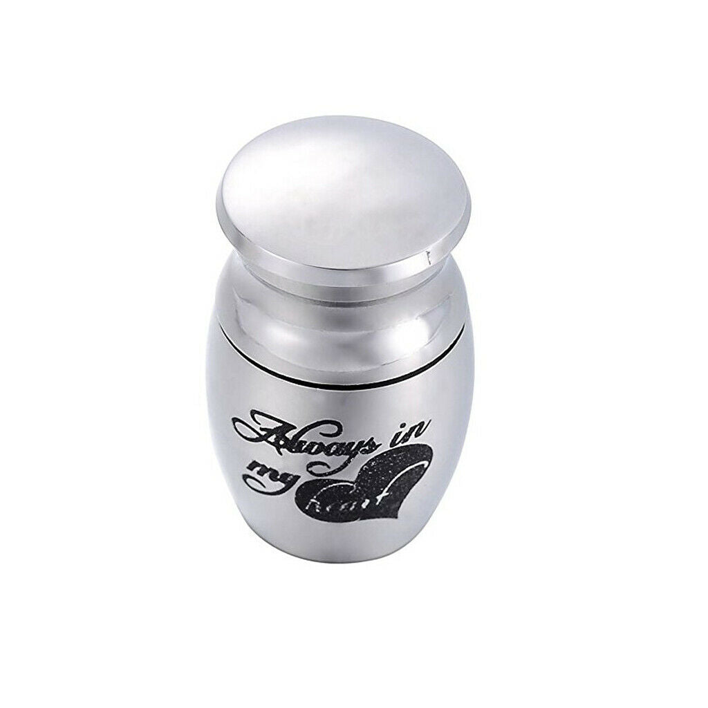 2pieces Stainless Steel Cremation Funeral Ash Container Holder Jewellery