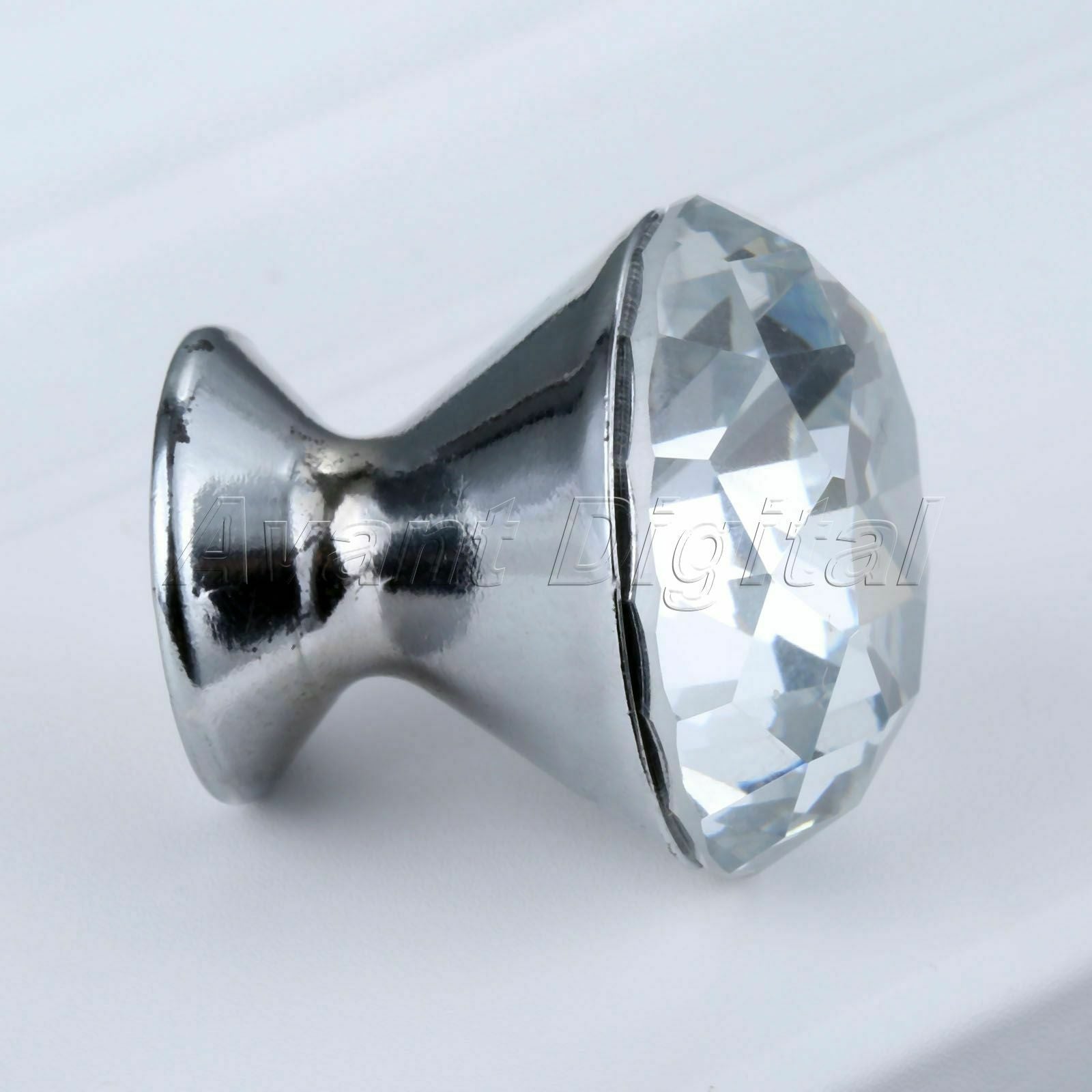 1Pc Clear Diamond Shape Cabinet Glass Handles Door Cupboard Drawer Pull Knobs