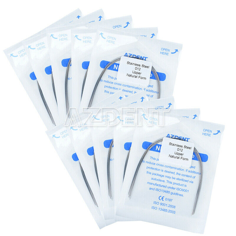 50x Dental Ortho Stainless Steel Round Arch Wire Natural Form 012Upper 500Pcs