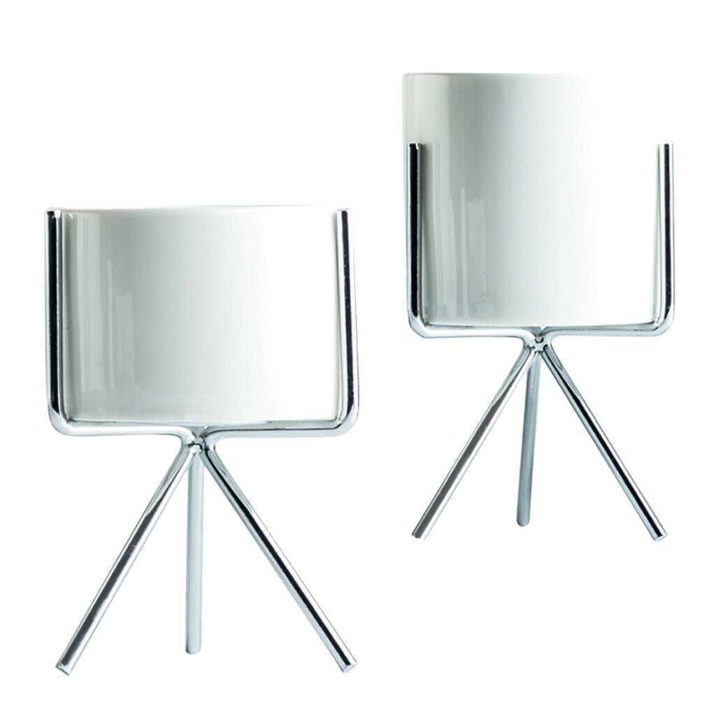 2Pcs Plant Stand Metal Flower Holder Pot Garden Decoration Display Wrought Iron