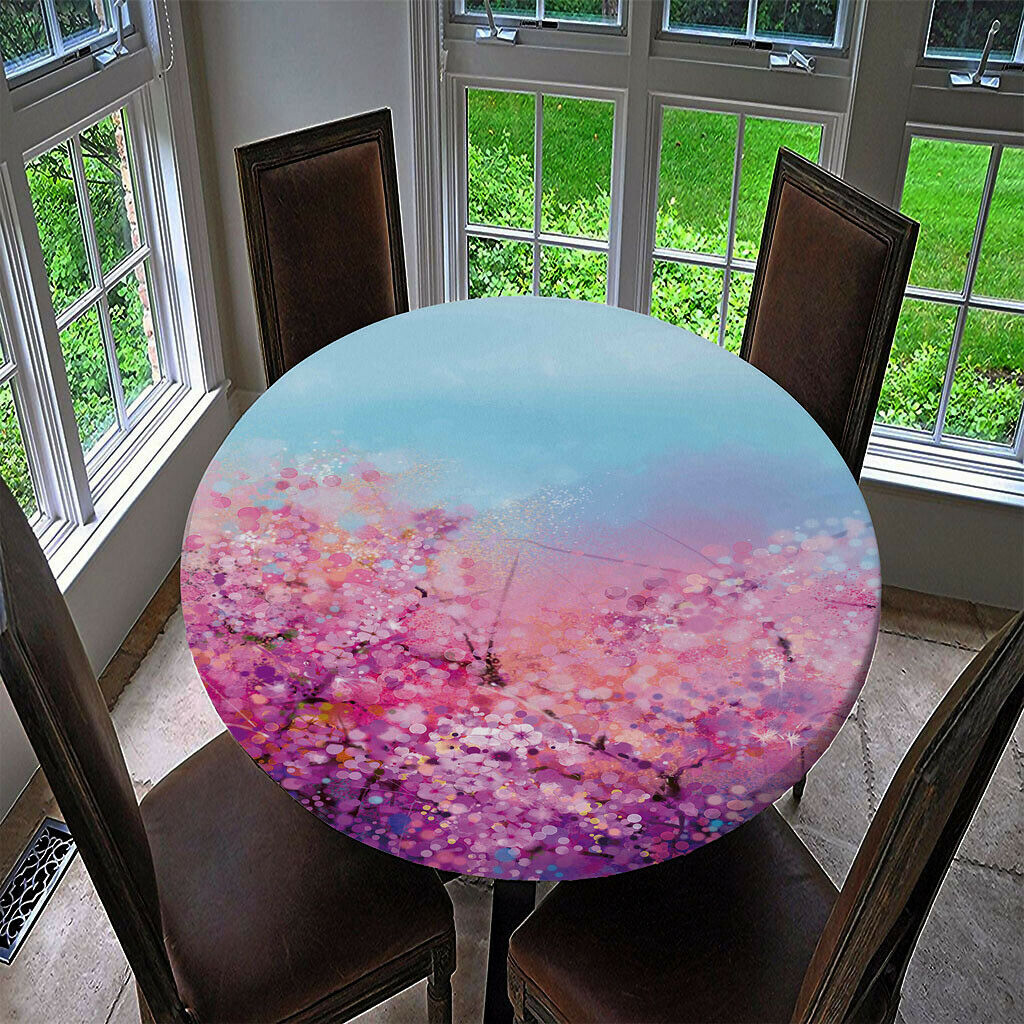 2Piece Flower Pattern Jacquard Tablecloth Table Cover - Waterproof/Spill