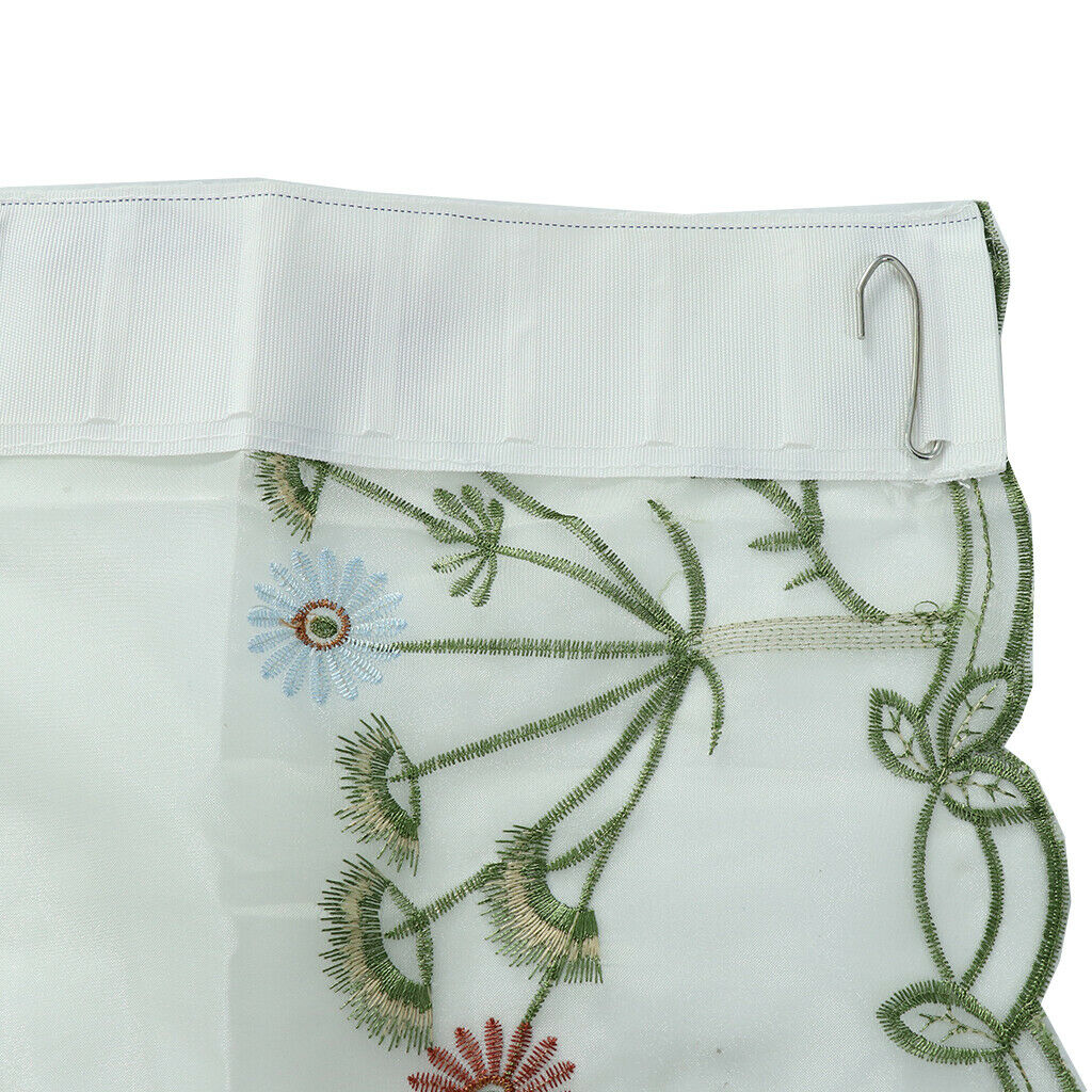 Butterfly Embroidered Roman Curtain Tulle Curtains for Living Room  White