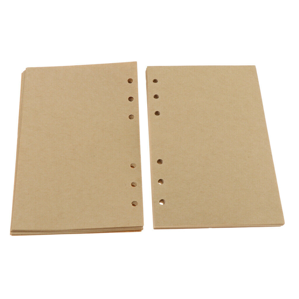 80 Sheets A6 Unlined Refill Unlined Kraft Paper Inserts Loose Leaf Refillers