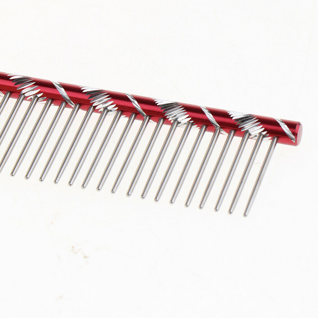 Pet Stainless Steel Hair Comb Pet Grooming Brush for Dog Cats Beauty Red