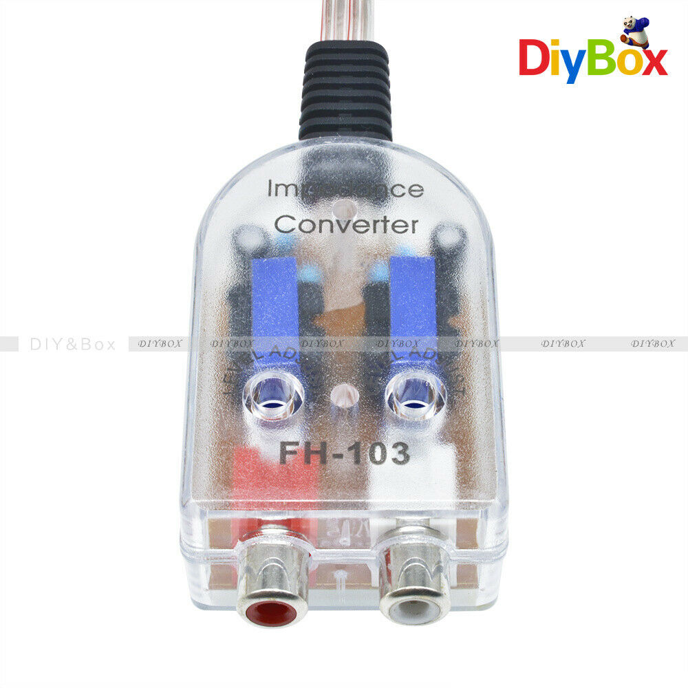 Level Car Speaker High to Low Impedance Converter Adjustable 2 Channel Line Out