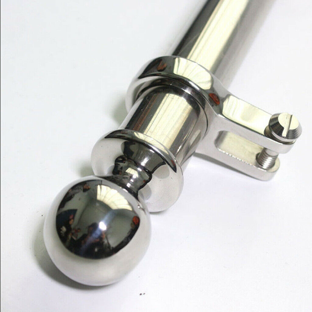316 Stainless Steel Mirror-Polished 18" Flag Pole Fits Marine Yacht Boat