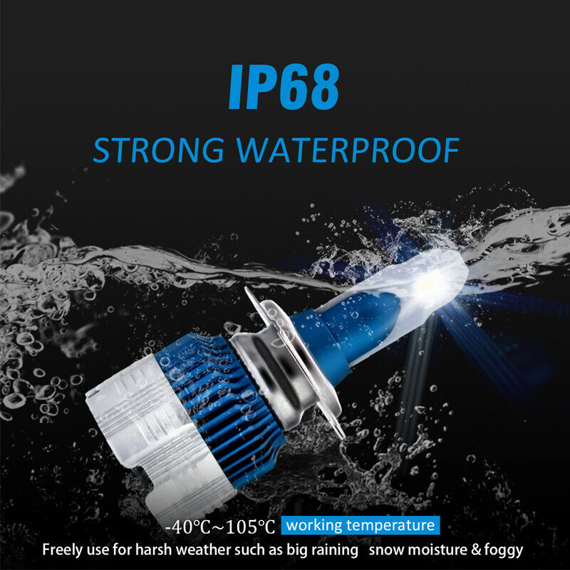 2X Car Light Lamp H4 LED Headlight Bulb Led Conversion Kit 52W 6000lm 6000K IP67
