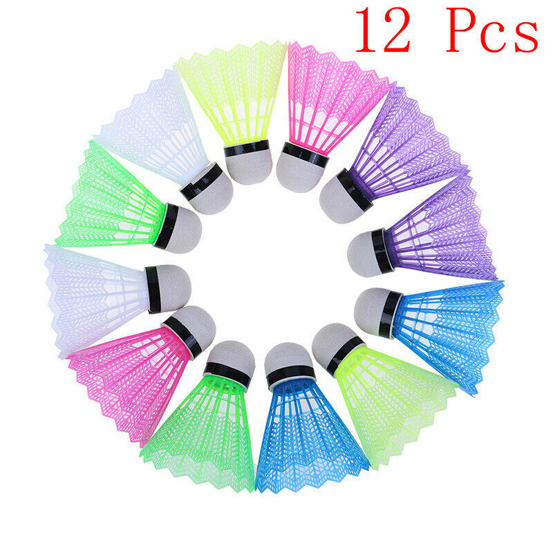 12 Pcs Colorful Plastic Badminton Ball Shuttlecocks Outdoor activities Sp Fx