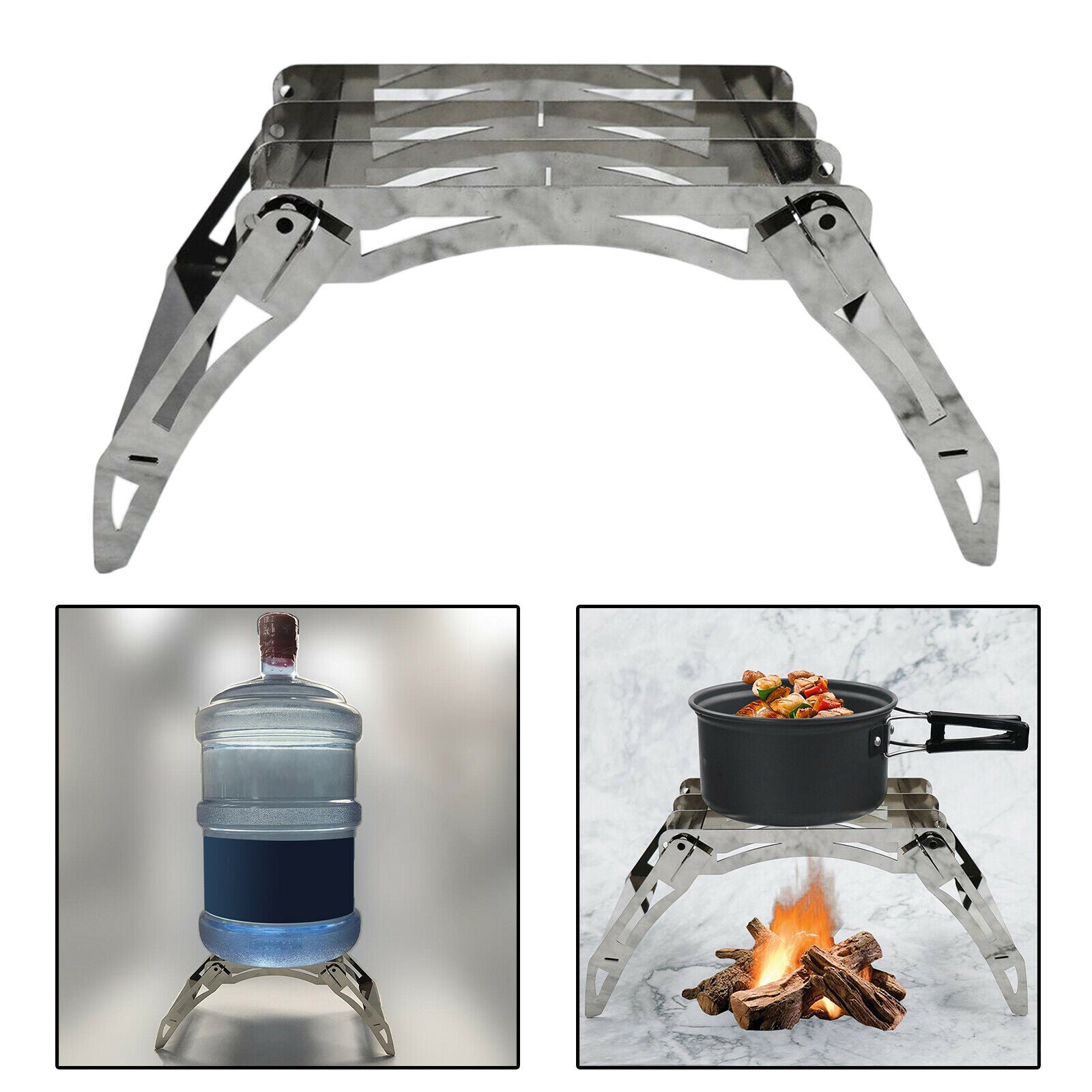 Foldable Detachable Burner Stove Stand Outdoor Pot Holder Picnic BBQ Grill