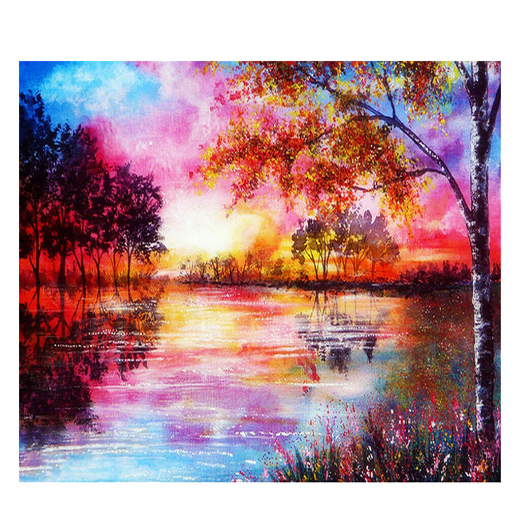 DIY Full Drill Diamond Painting Cross Stitch Kit Landscape Picture Sunrise 4