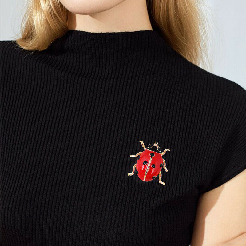 FashionEnamel Red Ladybug Insect Brooches Beetle Pin Scarf Corsage Jewelry Gi TH