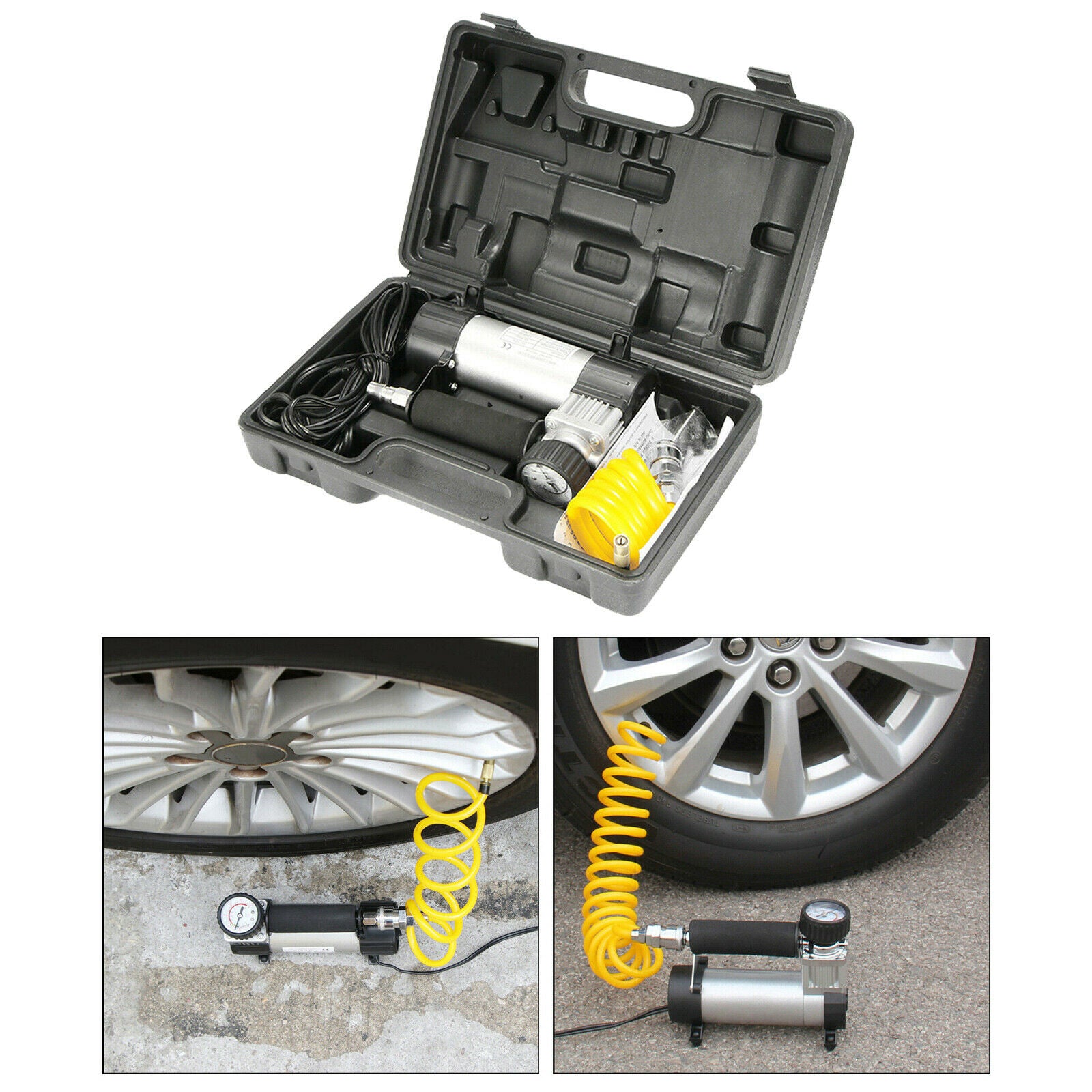 Car Tyre Air Compressor Pump 35L/MIN Motorbike Inflator with Nozzle Adaptor