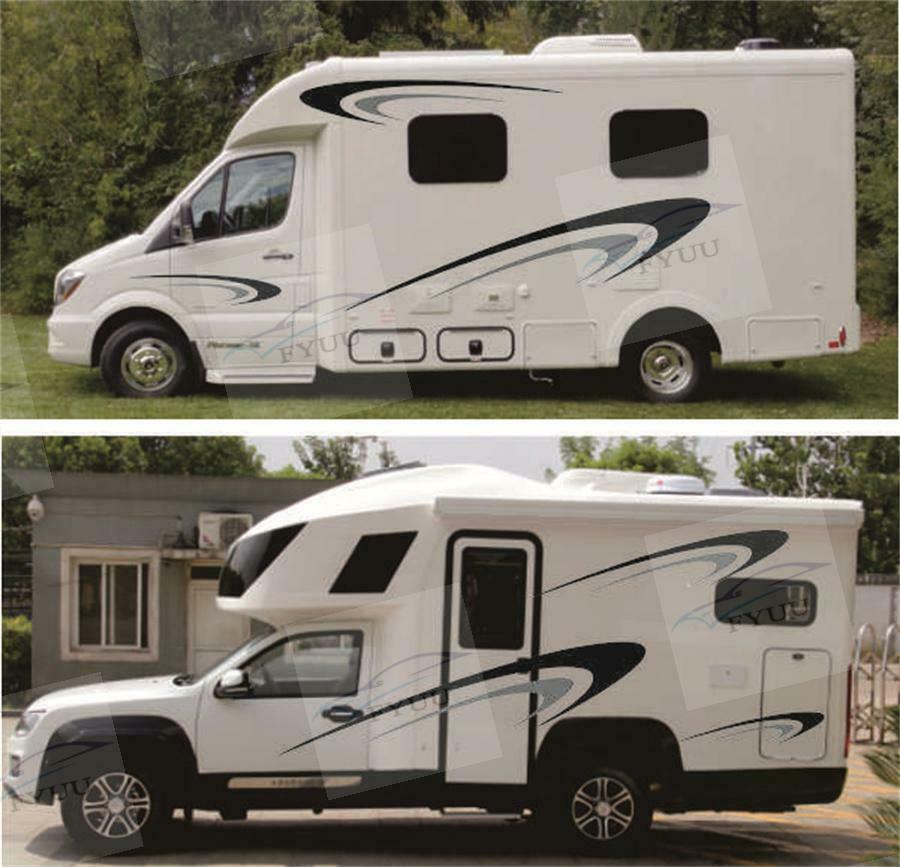 For Camper RV Trailer Stripes Graphics Waterproof Vinyl Graphics Car Stickers 6x