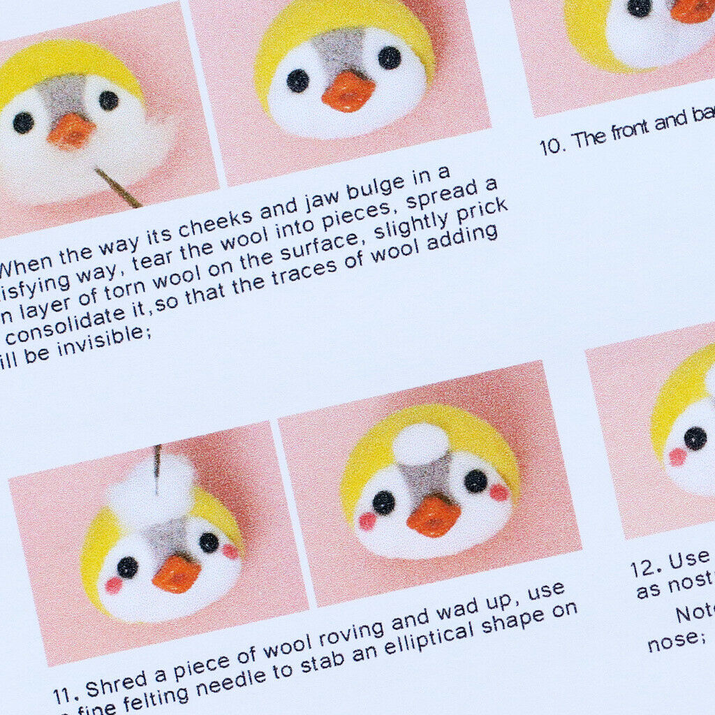 6 Sets Lovely Animal Penguin  Felting Starter Kit DIY Wool Crafts