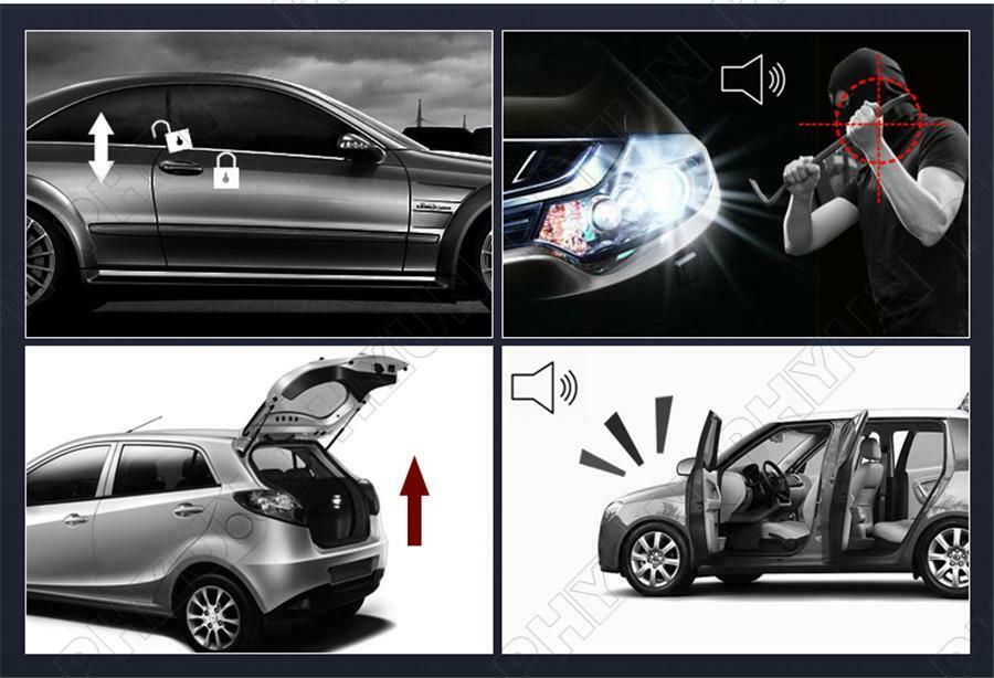 â€‹Car Alarm System + Remote Engine Start Push Start Stop Button Keyless Entry Kit