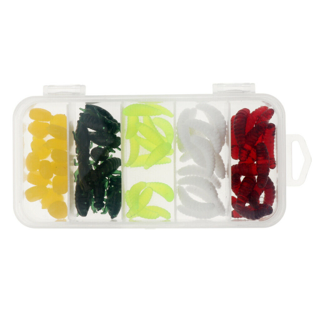 Prettyia   70pcs   Soft   Fishing   Lures   Worm   Insects   Corn   Niblet