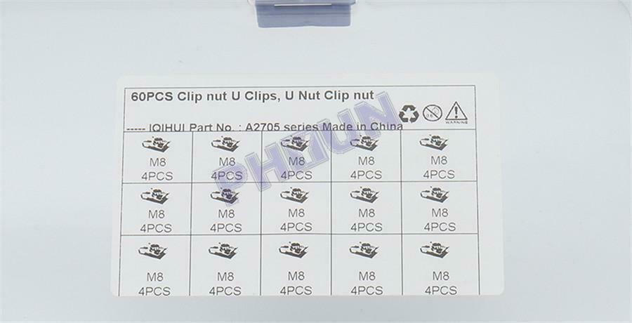 60x M8 Spring Clips U Clips Car Motorcycle Home Garden Fasteners Assorted Kits