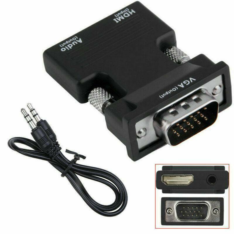 HDMI Female to VGA Male Converter-1080P Signal Output with Audio Adapter Support