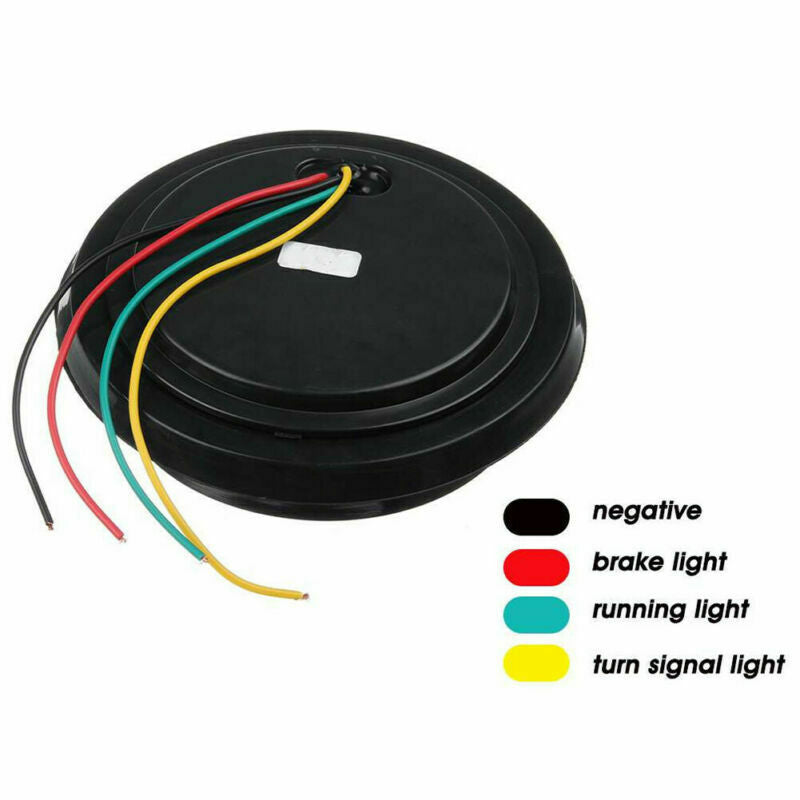 2x Round 16-LED 4" Tail Lights Reverse Backup Light Red White Truck Boat Trailer
