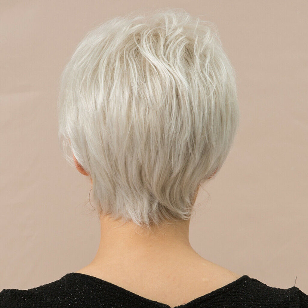4X 8Inch Women Lasting Human Hair Wig Short Straight Hair Wig  Resistant