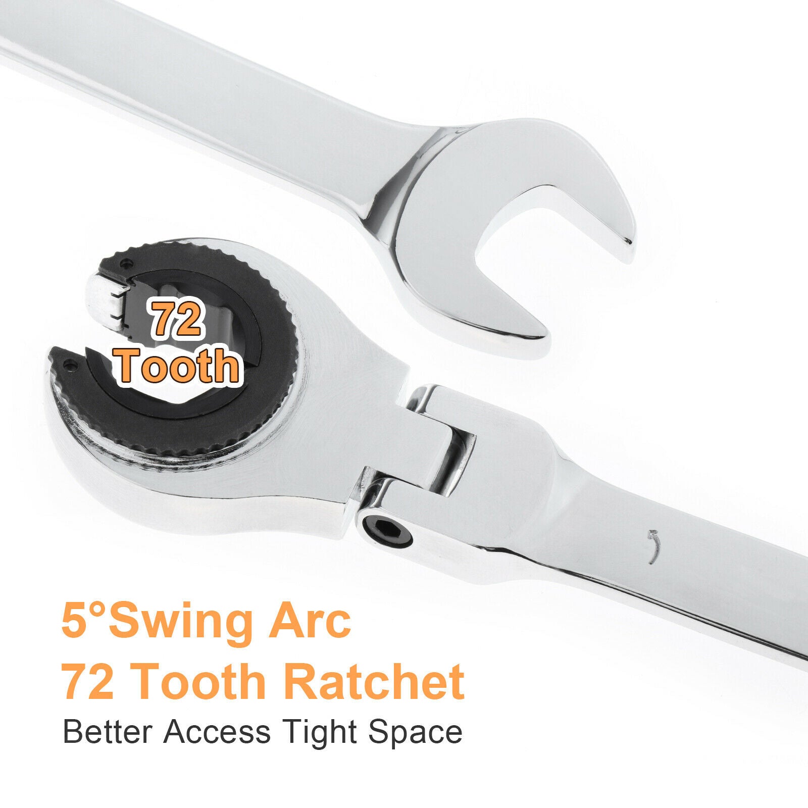 Metric Tubing Ratchet Wrench Horn 72 Tooth Durable Steel Open End 10mm