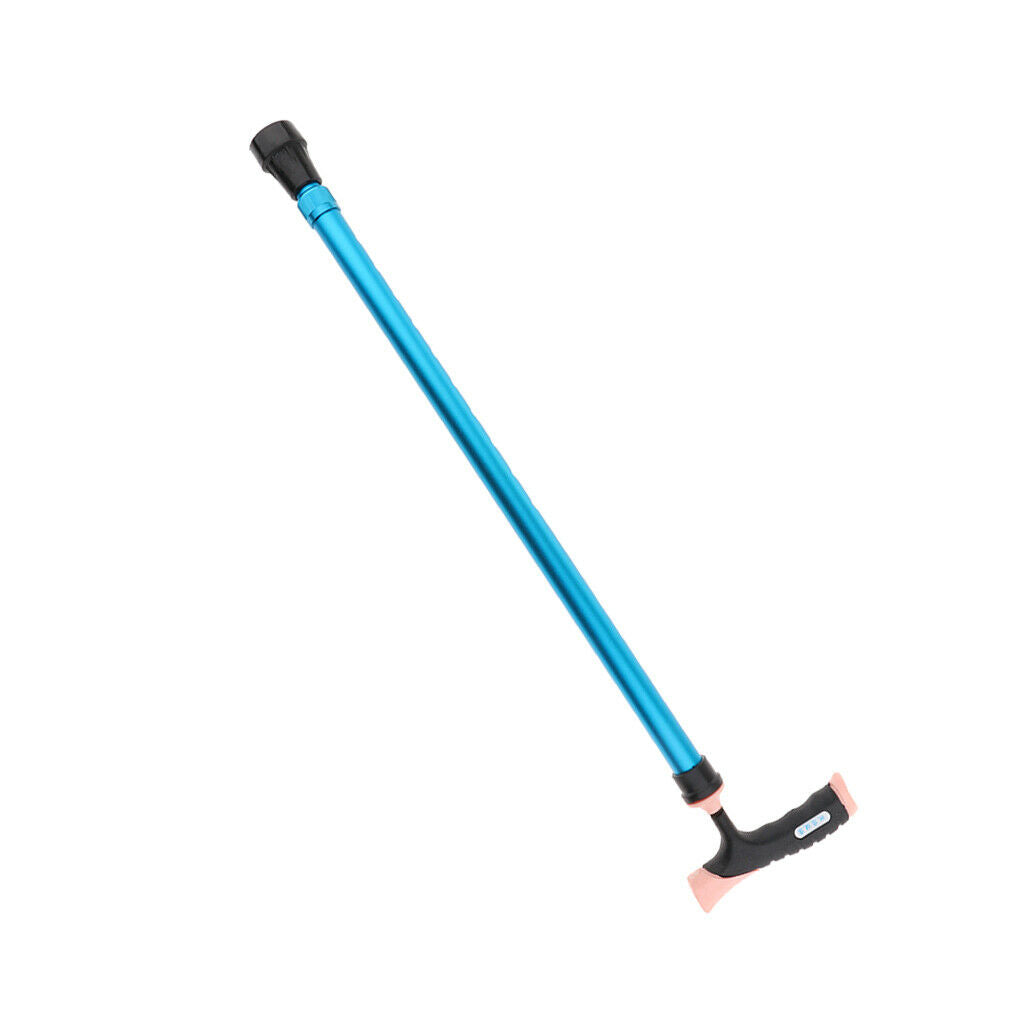 Adjustable Alloy Walking Stick Elderly Cane Hiking Trekking Pole Sky Blue