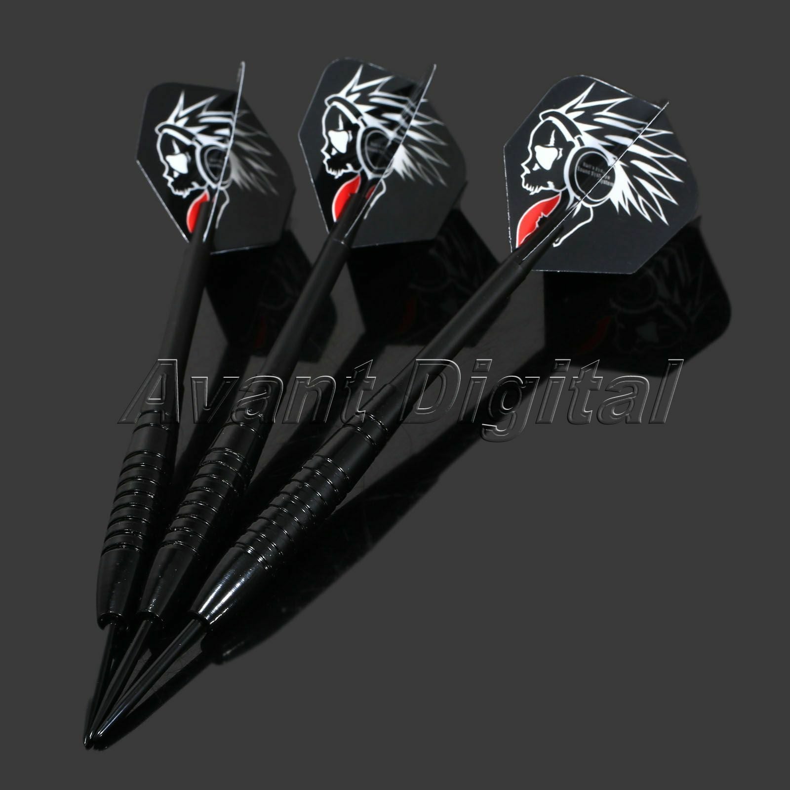 3PCS Black Dart Darts Steel Needle Tip Torpedo Shape Barrel with Nice Flight 22G