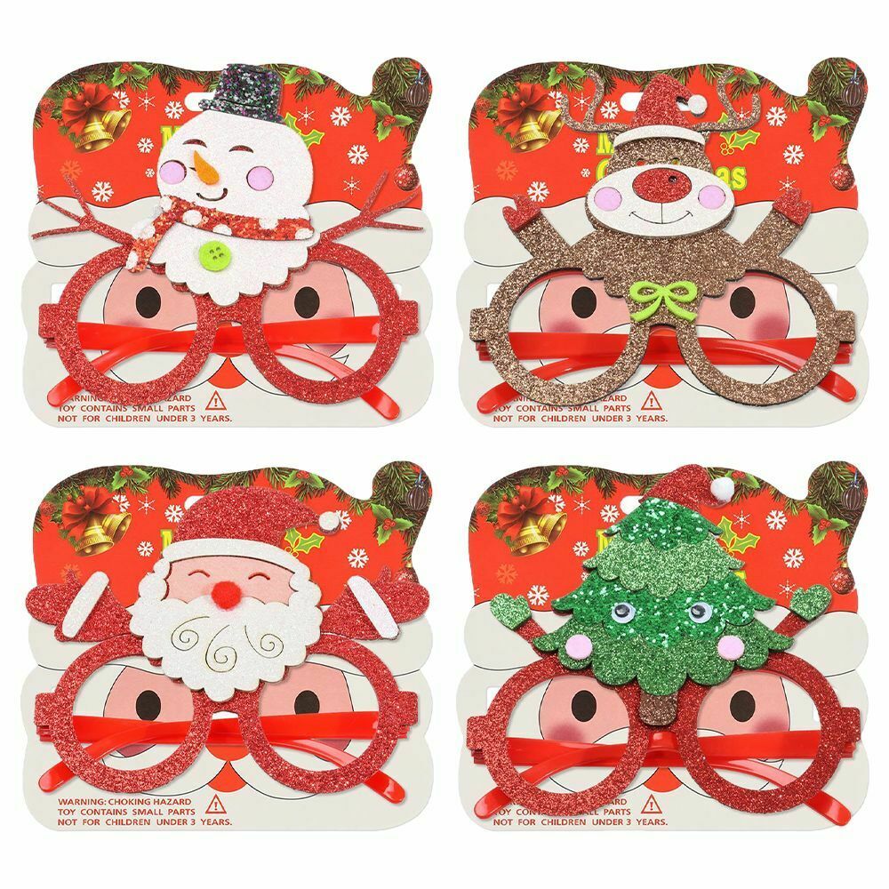 Colored Glasses Frame Photo Prop Santa Claus Xmas Tree Elk Christmas Glasses