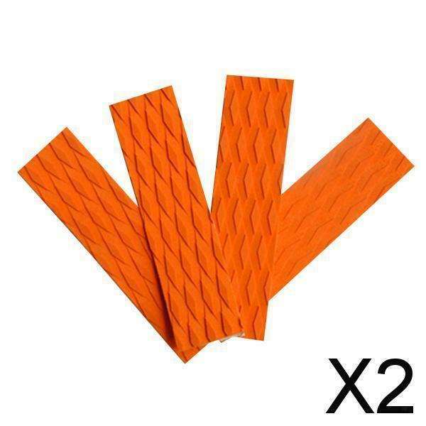 2X 4 Skimboard Surfboard Traction Tail Pads Bar Grip Longboard Mat Sheet Orange