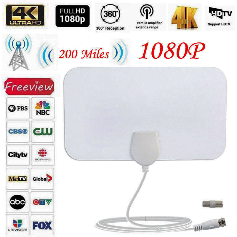 200 Mile Range HDTV 1080p Antenna TV Digital HD Skylink 4K Digital Indoor Antena