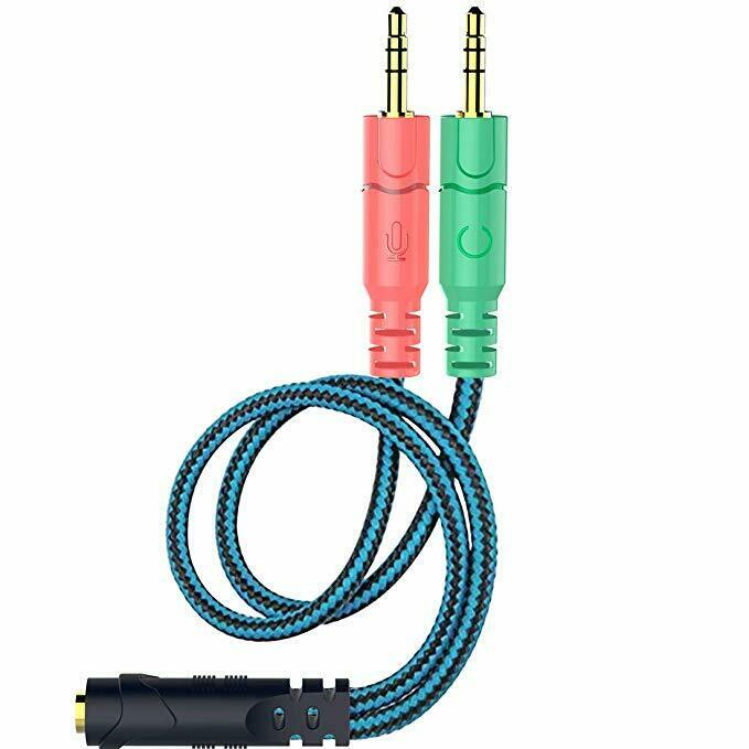 HyperX Splitter Cable Microphone and Headphone Jacks Gaming Headsets 1m