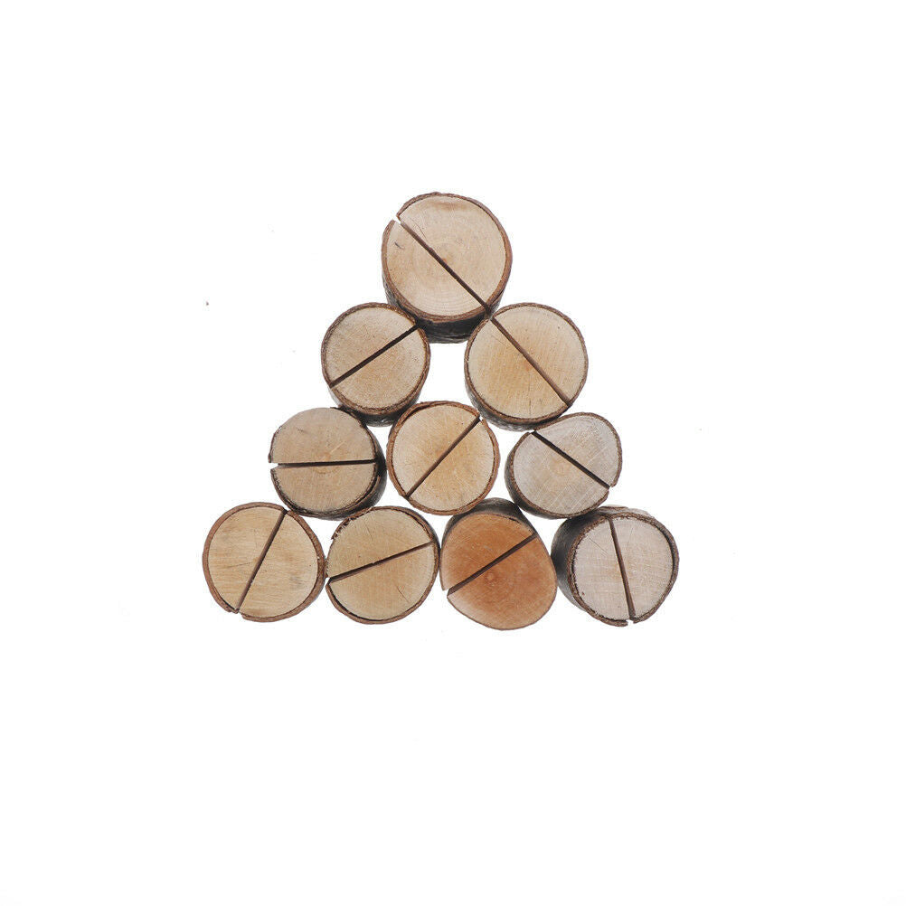10x Wooden Party Table Number Stand Place Name Card Holder Decoration Decor  SJ