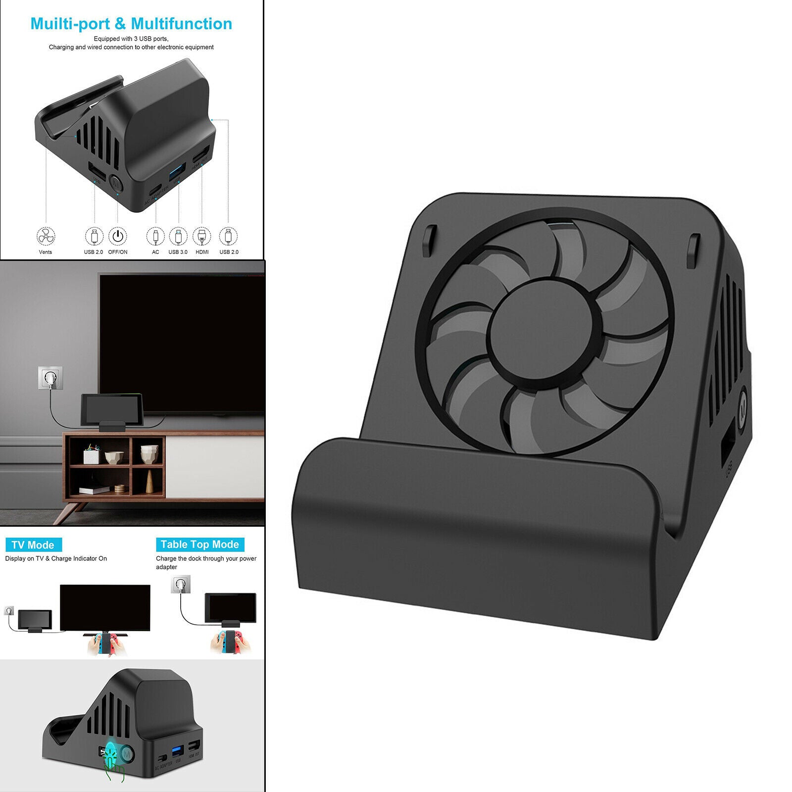 HDMI Video Converter Charging Dock Stand for Nintend Switch/Switch Lite