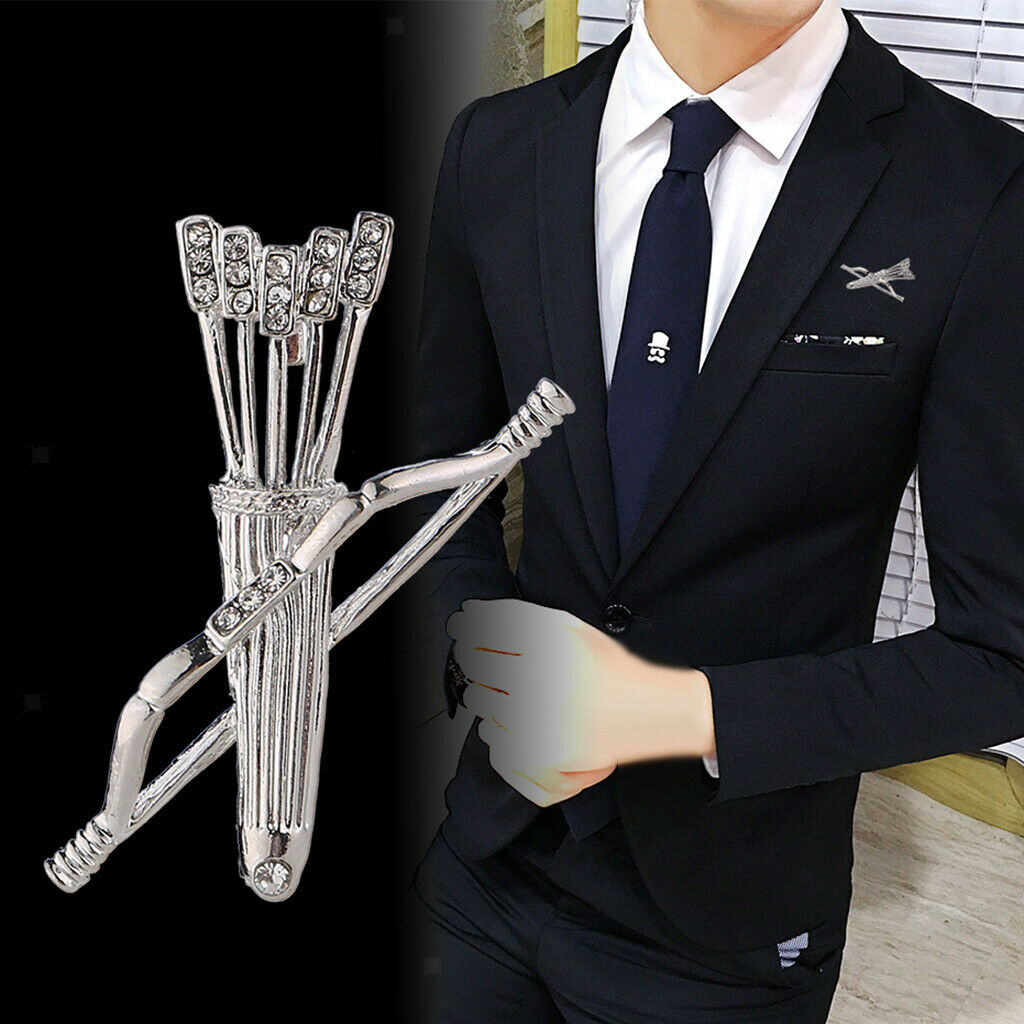 2Pack Bow and Arrow Brooches Crystal Clothes Lapel Pin Badge Collar Clips