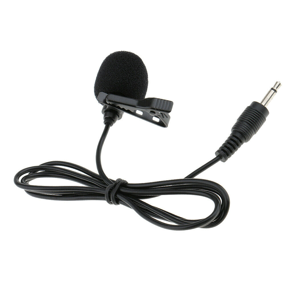 3 Pcs Lavalier Microphone Mic for Vloggers Tour Guide 3.5mm Clip-on Black