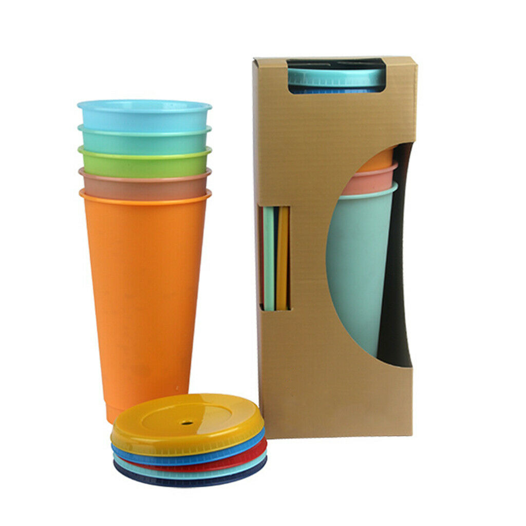 Color Changing Cups Plastic Cold Beverage Cups Mugs Summer Coffee Tumblers