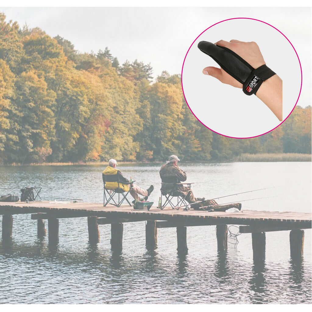 5Pcs Casting Fishing Glove Index Protector PU Leather for Braided Line