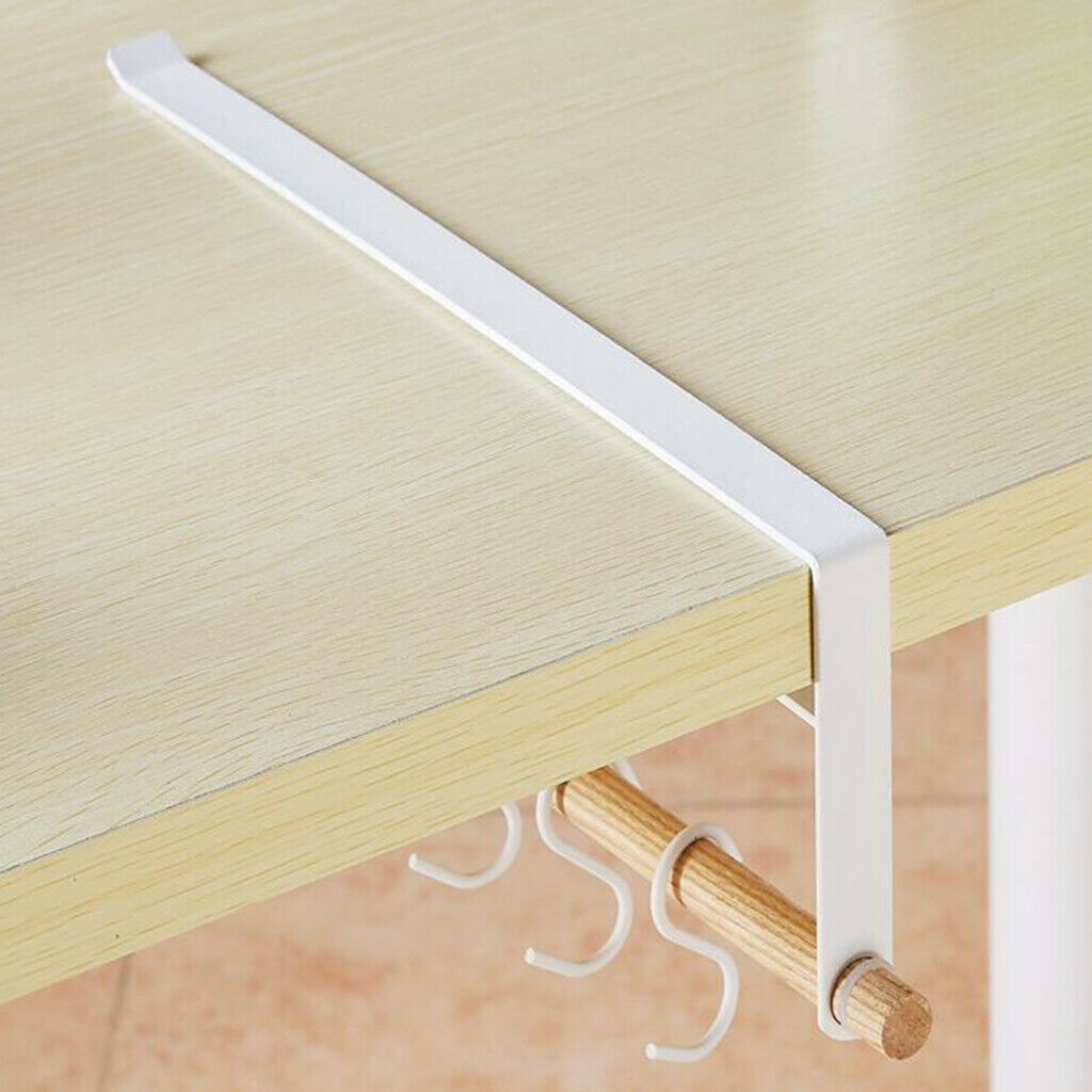 5 Hook Kitchen Under Shelf Cabinet Rack Mug Cup Holder Wardrobe Storage Hook