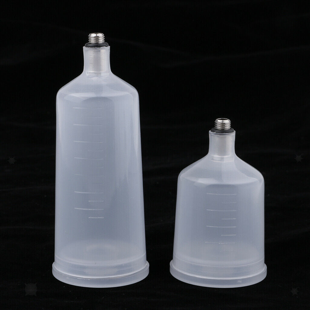 2 Size Plastic Spray Paint Gun Airbrush Cup Pot Fastmover Threaded Connector