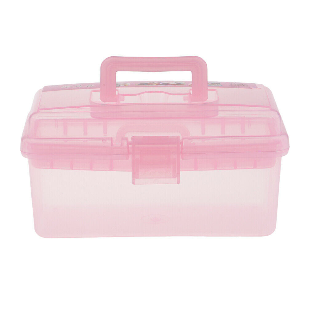 Multi-use Handled Plastic Tool Box Tray Box DIY Hobby Art Craft Storage Case