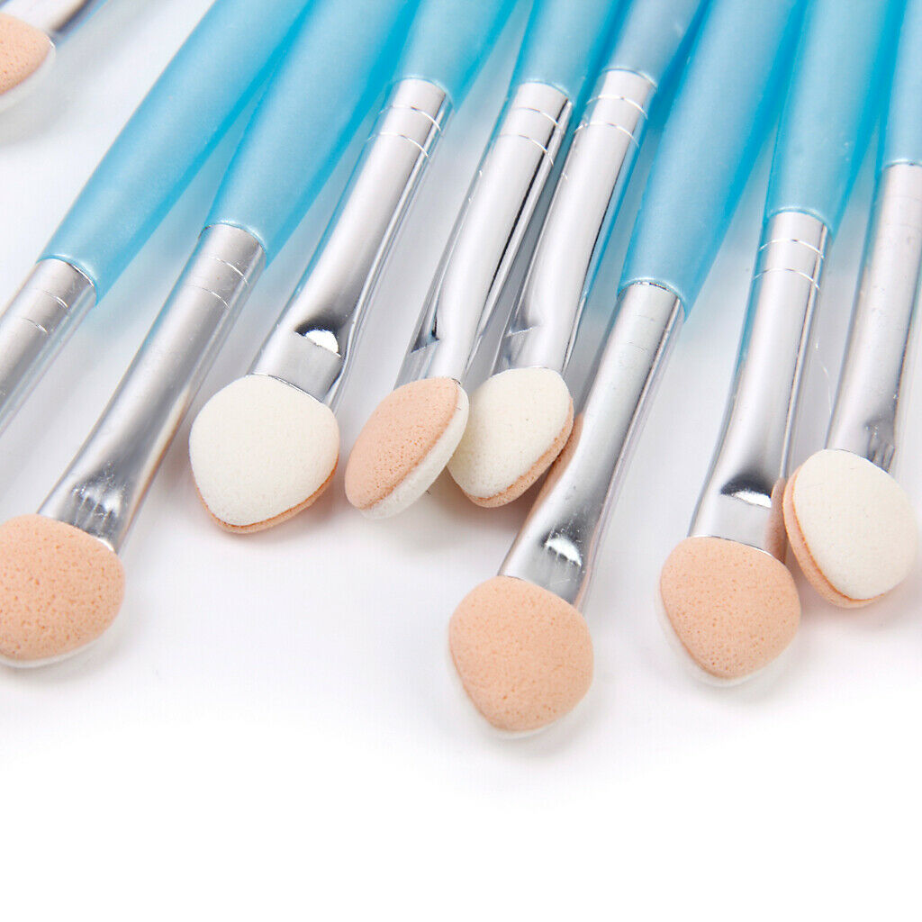 12 Pieces Double Sided Oval Tipped Eyeshadow Eyebrow Brushes Applicators Set