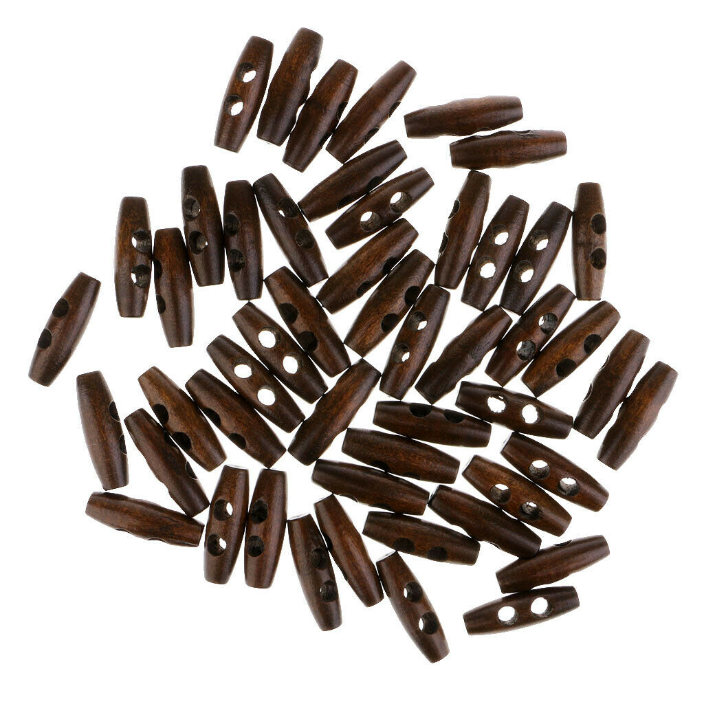 150Pcs / set   30mm   Wooden   Coat   Toggle   Horn   2   Holes   DIY   Sewing