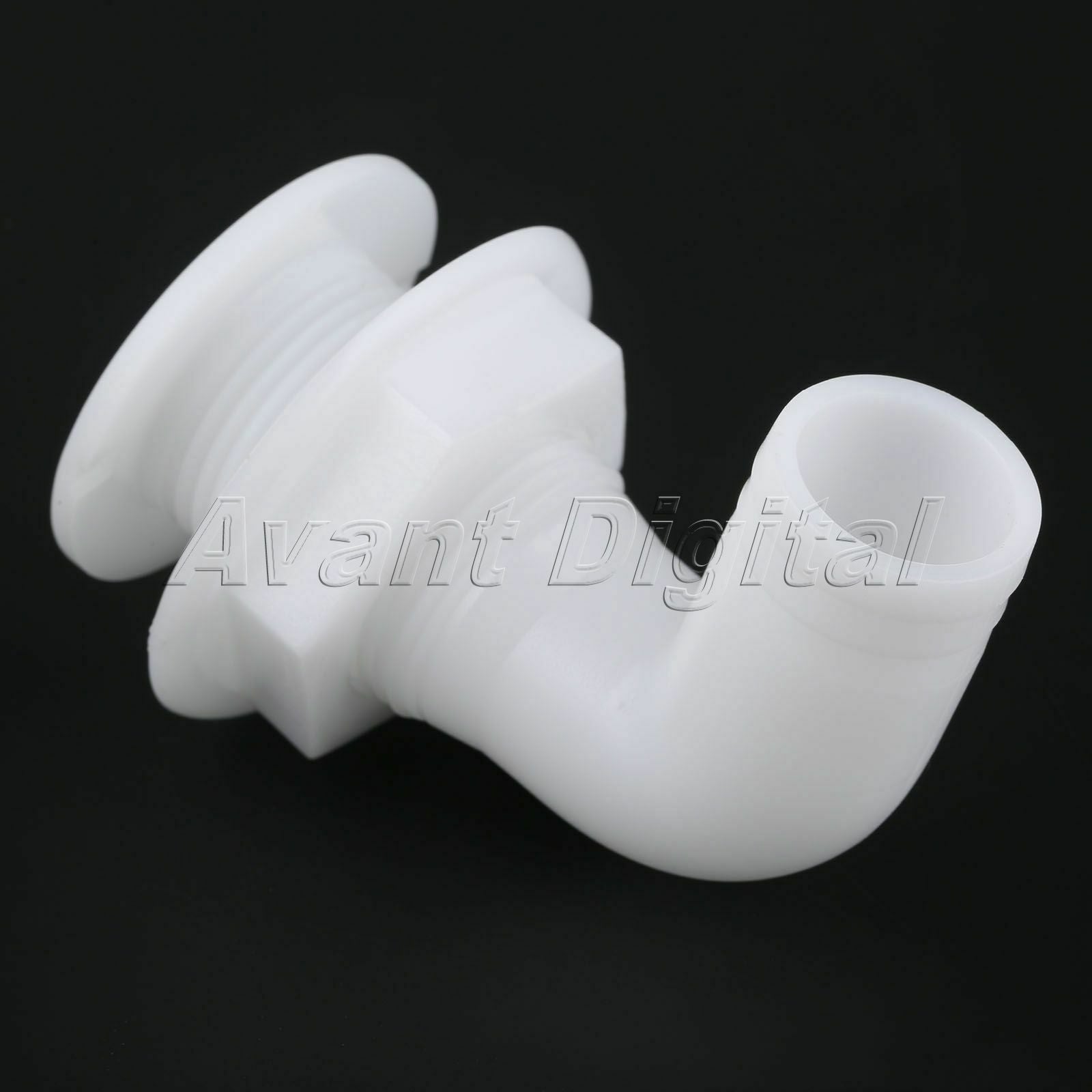 1x 1" Marine Thru-Hull Hose Forting White Plastic 90 Degree Nylon Accessories