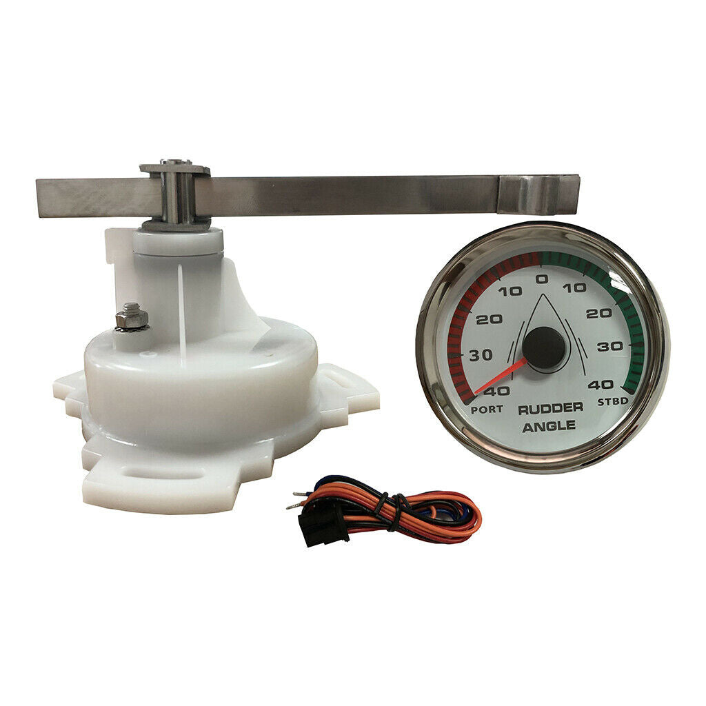 85mm Marine Boat Rudder Angle Gauge with Sensor 0-190Ω 9-32V White Dial