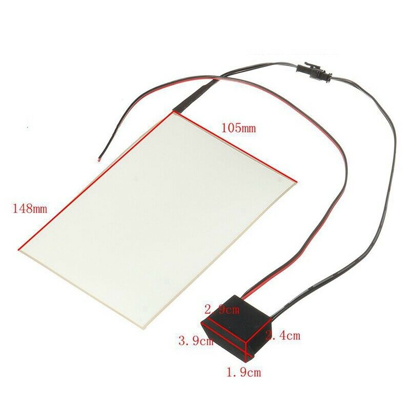 105mm x 148mm EL Panel Electroluminescent Sheet Neon Sheet + Actuator 12V WhitL9