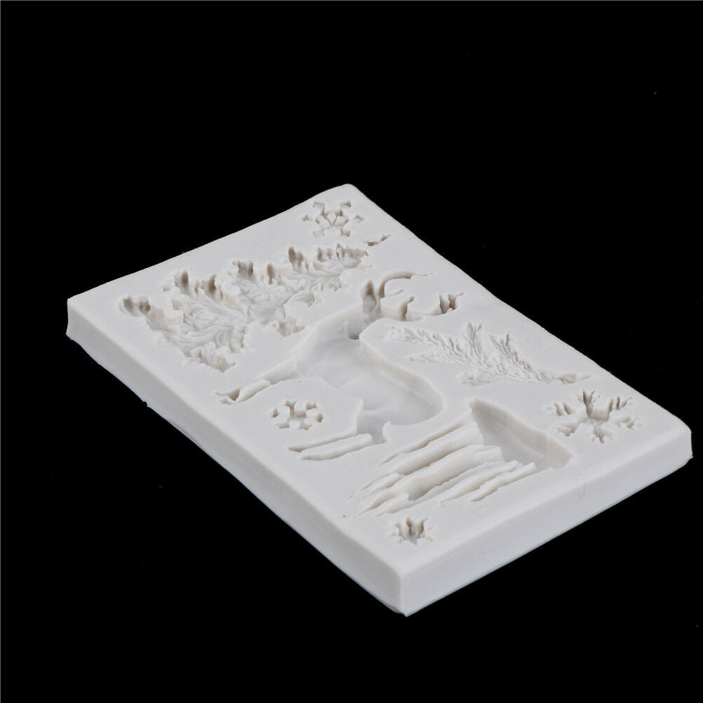 Christmas Tree Elk Snowflake Fondant Cake Mold DIY Sugarcraft Decor Bakin.l8