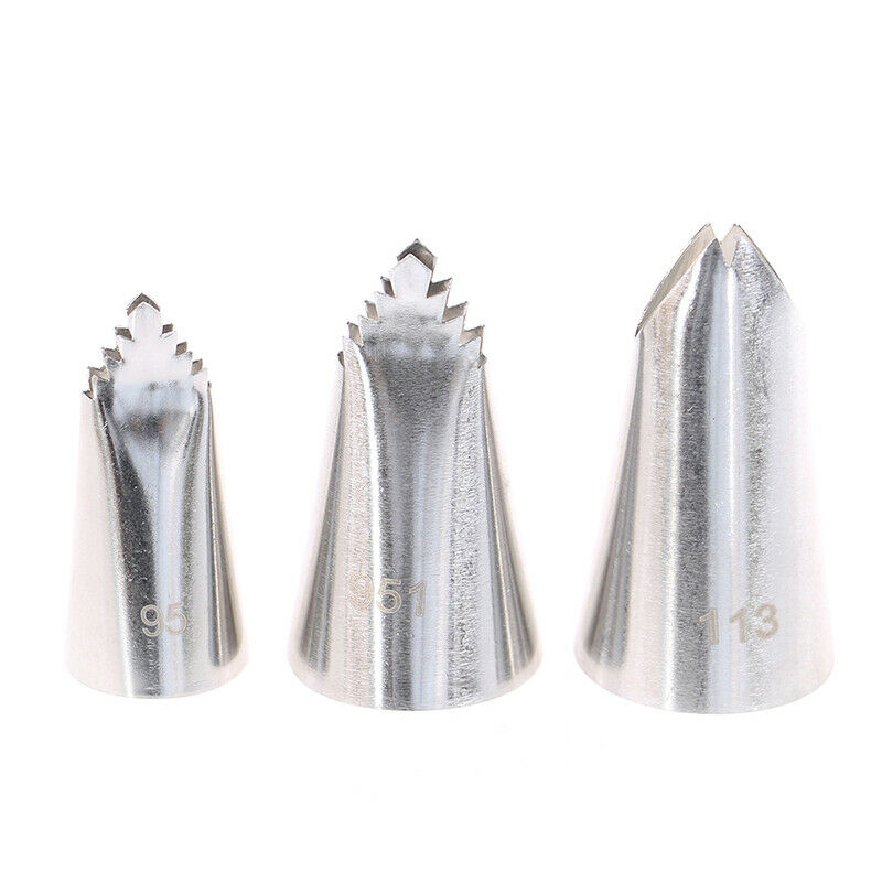 3pcs #95#951#113 Leaves Nozzle Icing Piping Nozzles For Decorating Cakes .l8